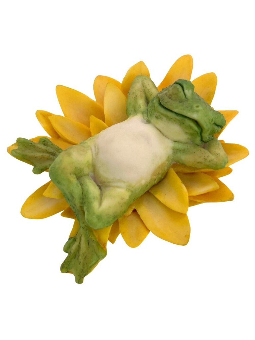 Green Frog Aynsley MasterCraft Collectible Figurine Yellow Sunflower UK Vintage